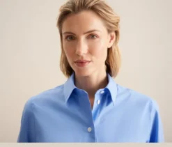 Seidensticker Kurzarm-Bluse, hellblau