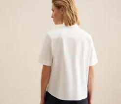 Seidensticker Kurzarm-Bluse, weiß