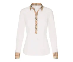 Seidensticker Popeline-Bluse mit Karodetail