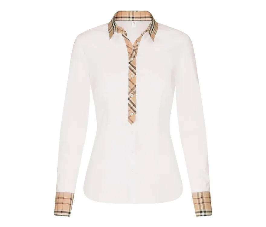Seidensticker Popeline-Bluse mit Karodetail