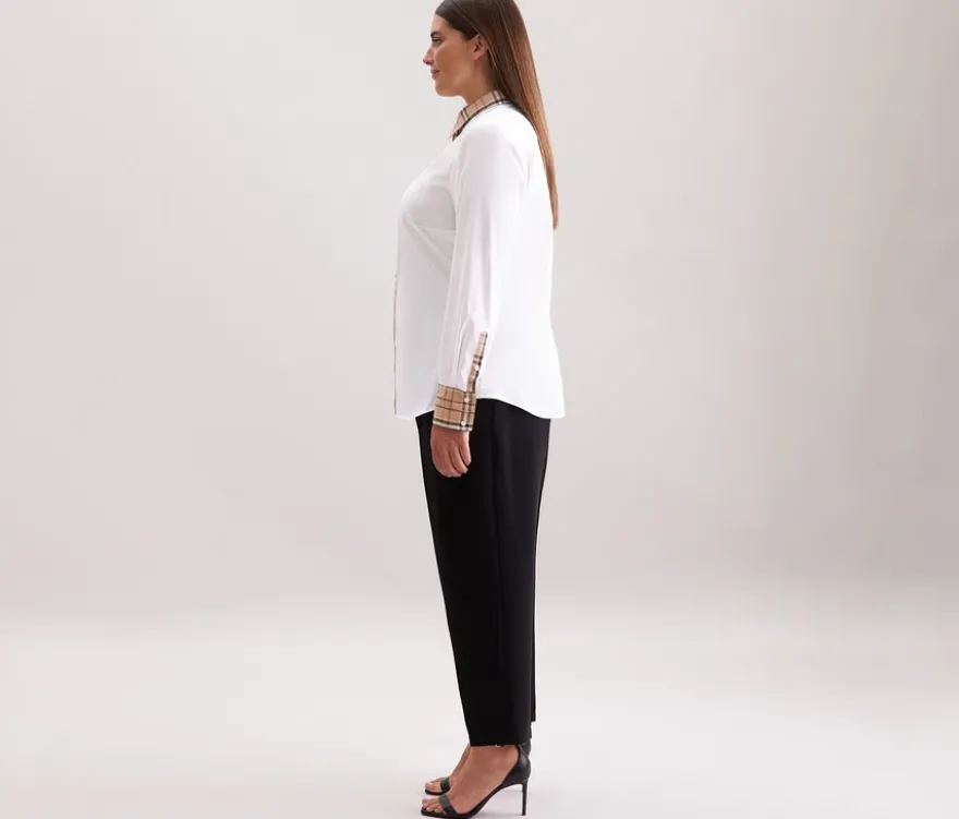Seidensticker Popeline-Bluse mit Karodetail