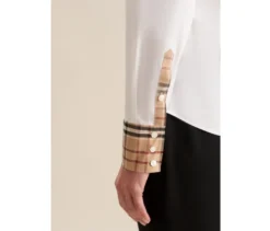 Seidensticker Popeline-Bluse mit Karodetail
