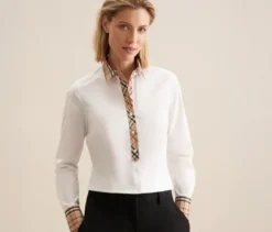 Seidensticker Popeline-Bluse mit Karodetail