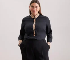 Seidensticker Popeline-Bluse mit Karodetail