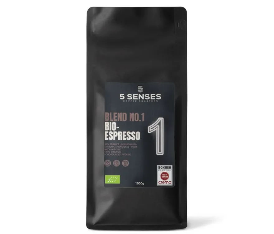 5 Senses - Blend No.1 Bio-Espresso - 1 kg Ganze Bohne