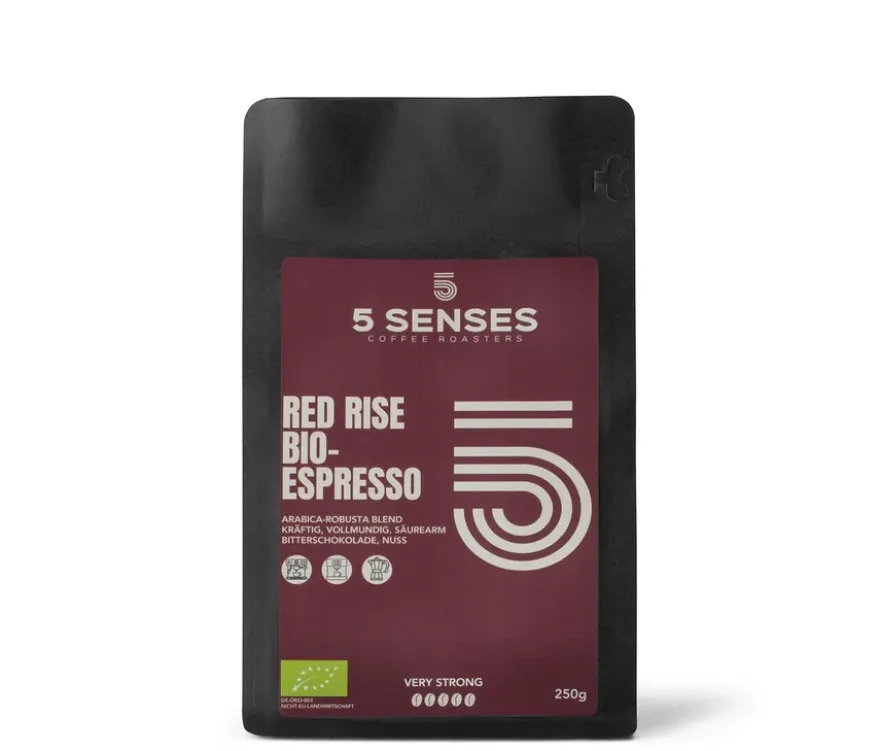 5 Senses - Red Rise Bio-Espresso - 250 g Ganze Bohne