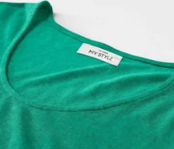 Shirt aus Leinenmix, aqua