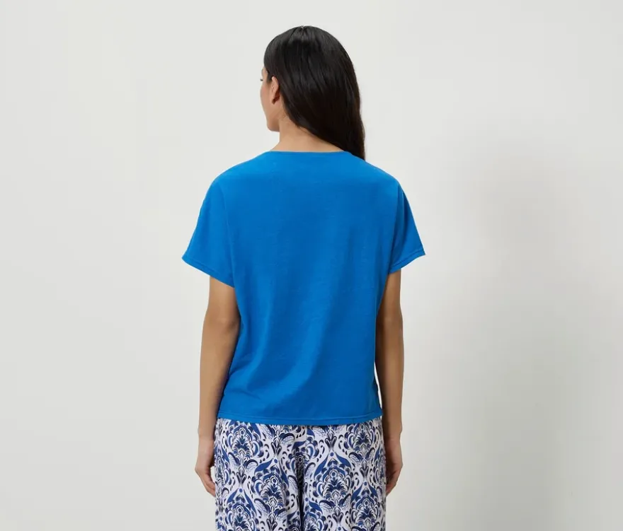 Shirt aus Leinenmix, blau