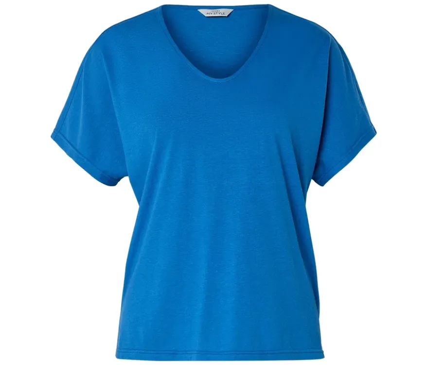 Shirt aus Leinenmix, blau
