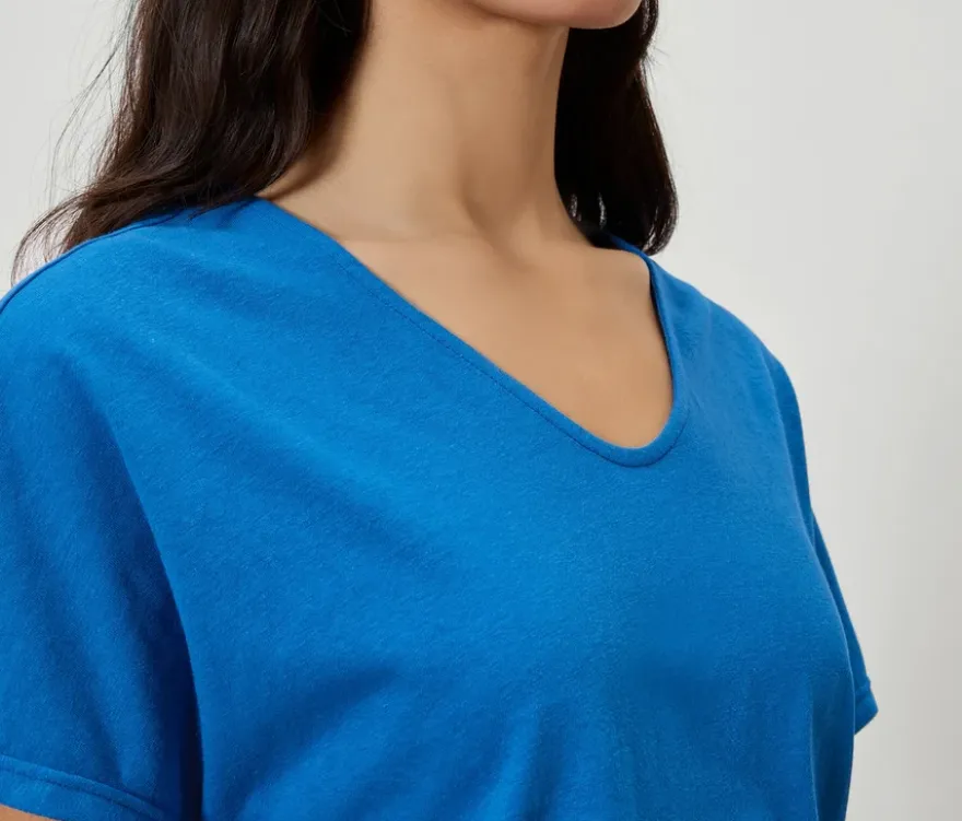 Shirt aus Leinenmix, blau