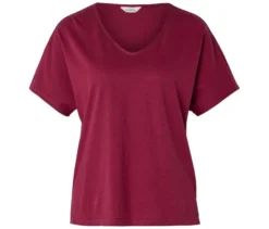 Shirt aus Leinenmix, dunkelrot
