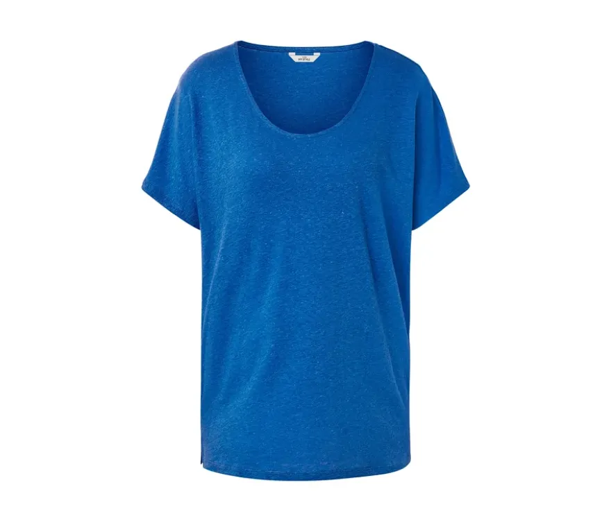 Shirt aus Leinenmix, kobaltblau