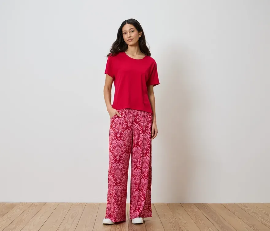 Shirt aus Leinenmix, rot