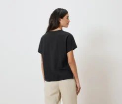 Shirt aus Leinenmix, schwarz