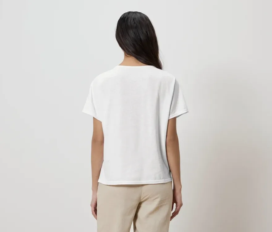 Shirt aus Leinenmix, weiß