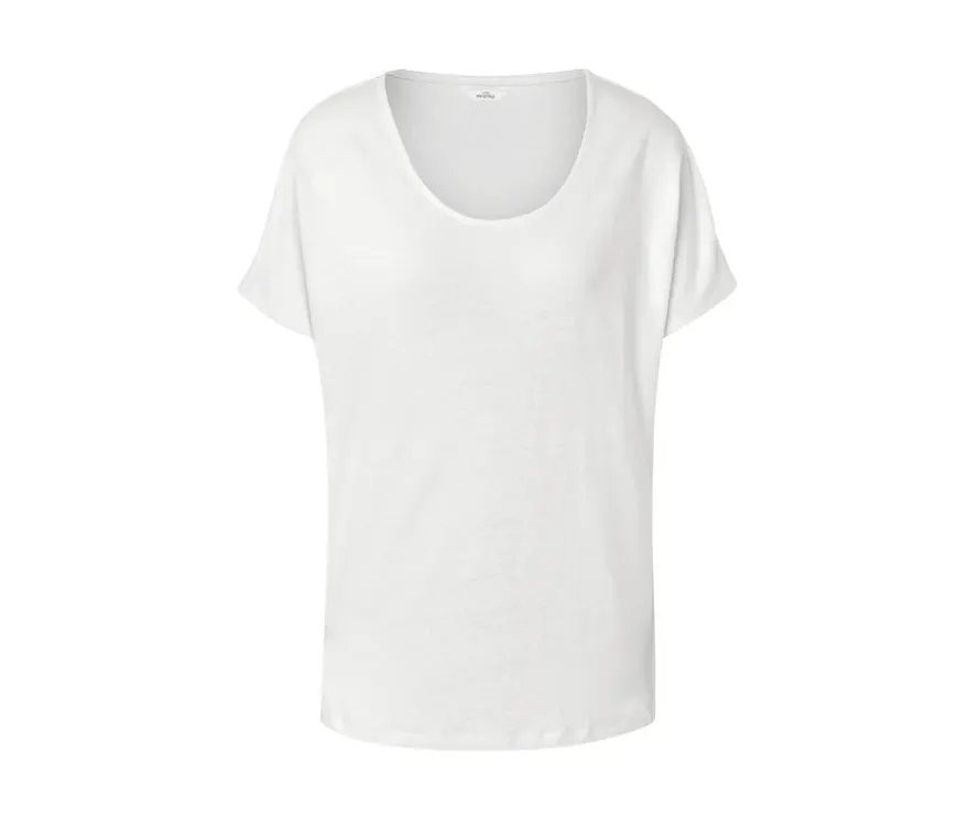 Shirt aus Leinenmix, weiß