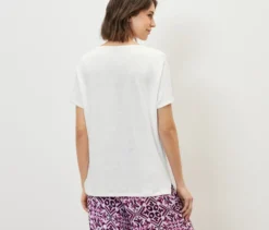 Shirt aus Leinenmix, weiß