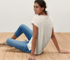 Shirt aus Modalmix, cremeweiß