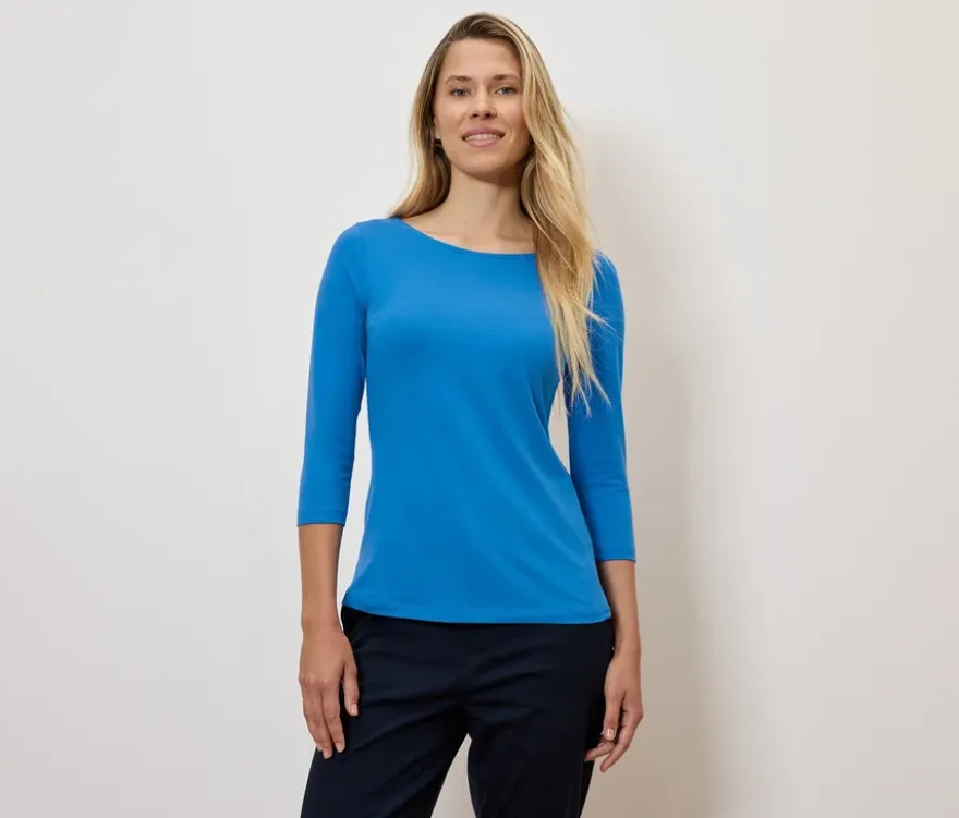 Shirt mit 3/4-Arm, blau