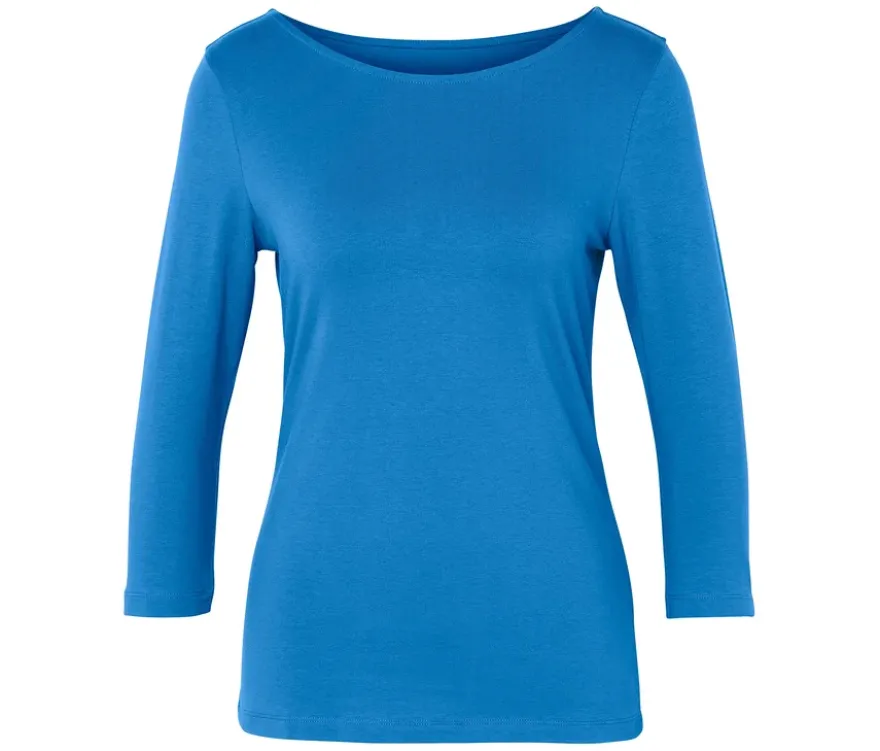 Shirt mit 3/4-Arm, blau