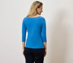 Shirt mit 3/4-Arm, blau