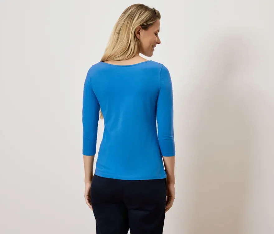Shirt mit 3/4-Arm, blau