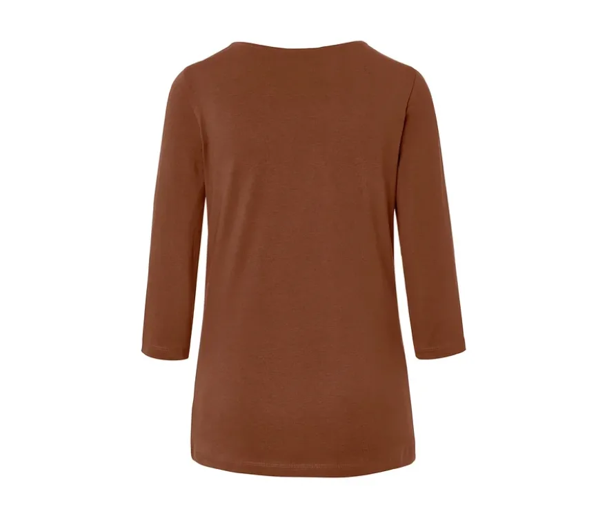 Shirt mit 3/4-Arm, cognac