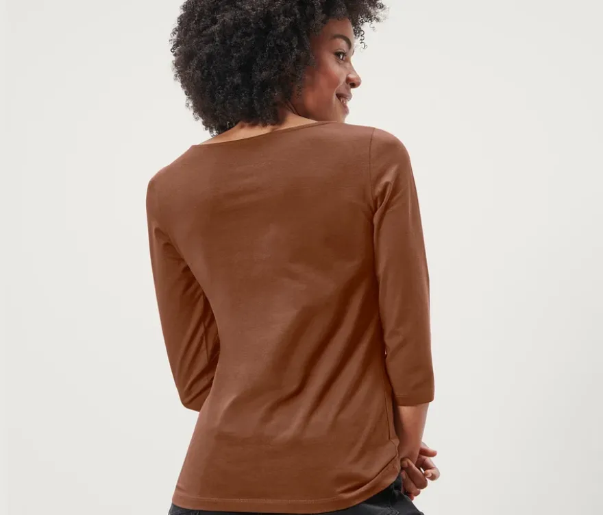 Shirt mit 3/4-Arm, cognac