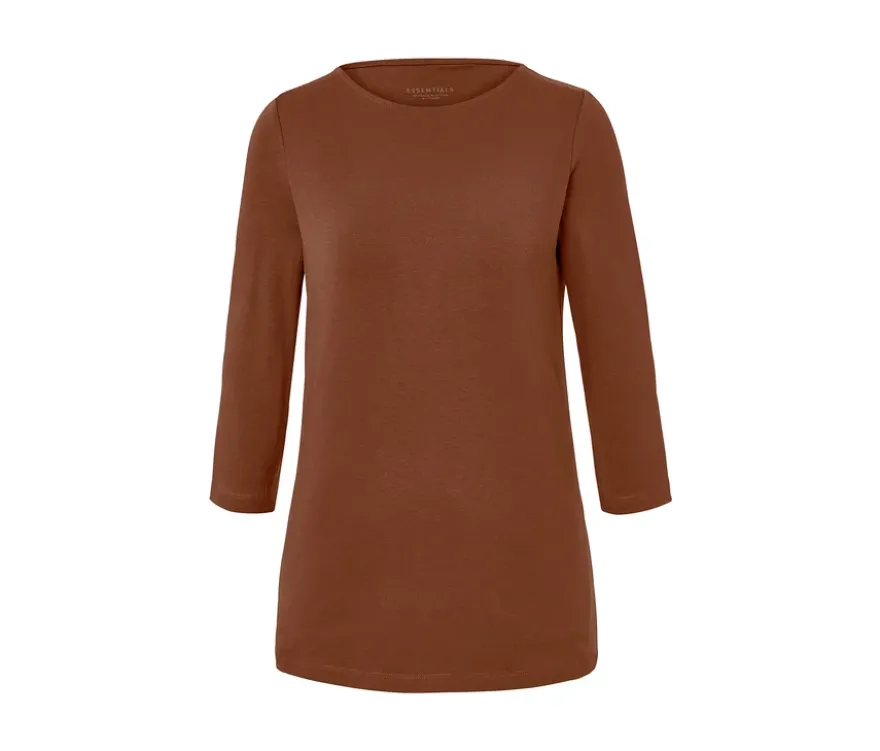 Shirt mit 3/4-Arm, cognac