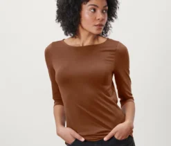 Shirt mit 3/4-Arm, cognac
