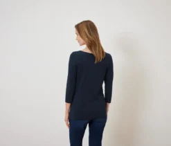 Shirt mit 3/4-Arm, dunkelblau