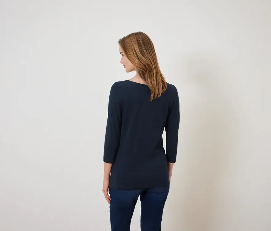 Shirt mit 3/4-Arm, dunkelblau