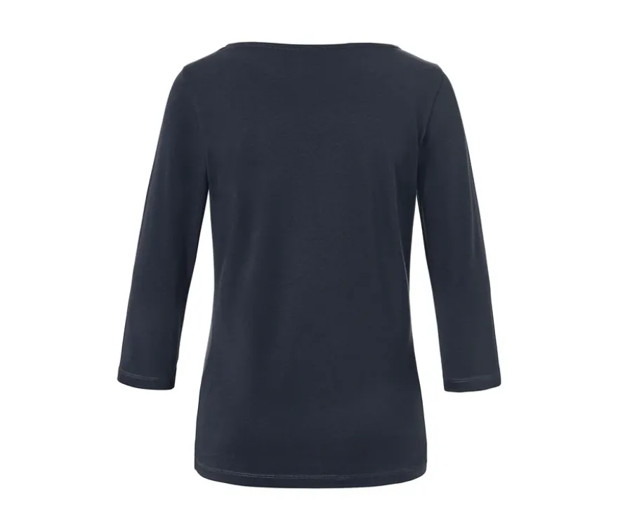 Shirt mit 3/4-Arm, dunkelblau