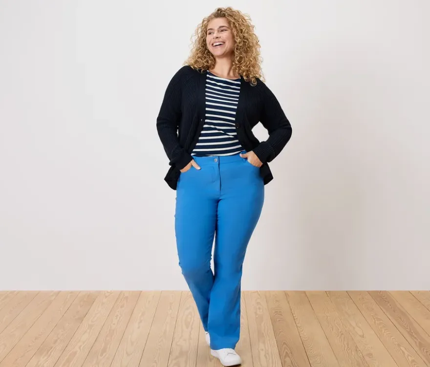 Shirt mit 3/4-Arm, dunkelblau gestreift