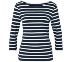 Shirt mit 3/4-Arm, dunkelblau gestreift