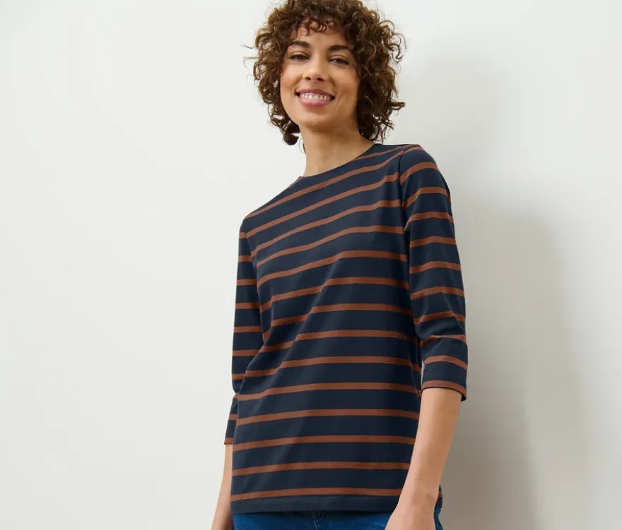 Shirt mit 3/4-Arm, gestreift