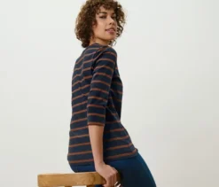 Shirt mit 3/4-Arm, gestreift