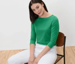 Shirt mit 3/4-Arm, grün