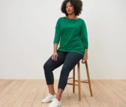 Shirt mit 3/4-Arm, grün