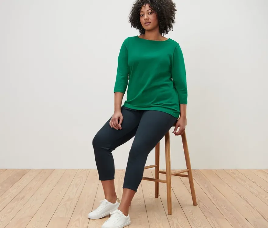 Shirt mit 3/4-Arm, grün