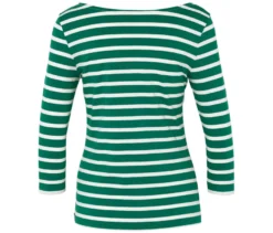 Shirt mit 3/4-Arm, grün gestreift