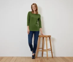 Shirt mit 3/4-Arm, Hellgrün