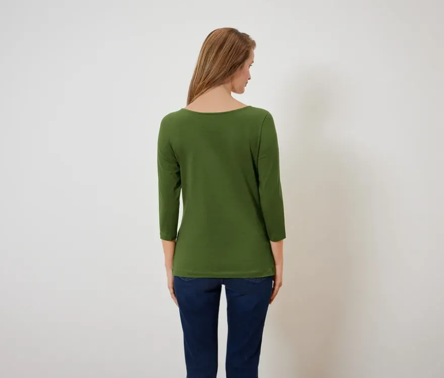 Shirt mit 3/4-Arm, Hellgrün