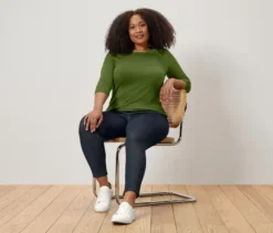 Shirt mit 3/4-Arm, Hellgrün