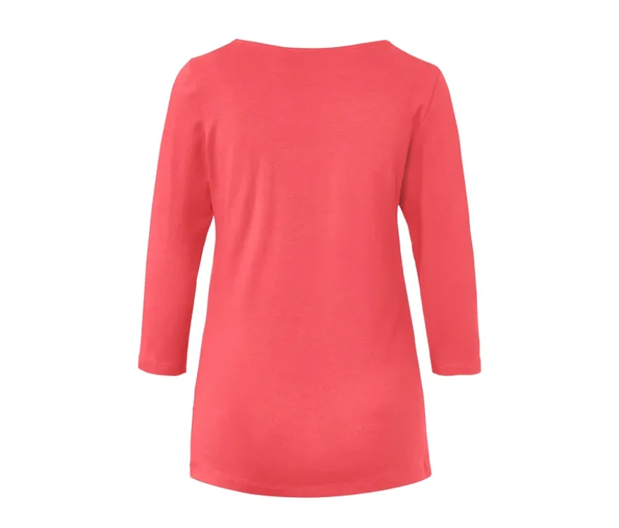 Shirt mit 3/4-Arm, koralle