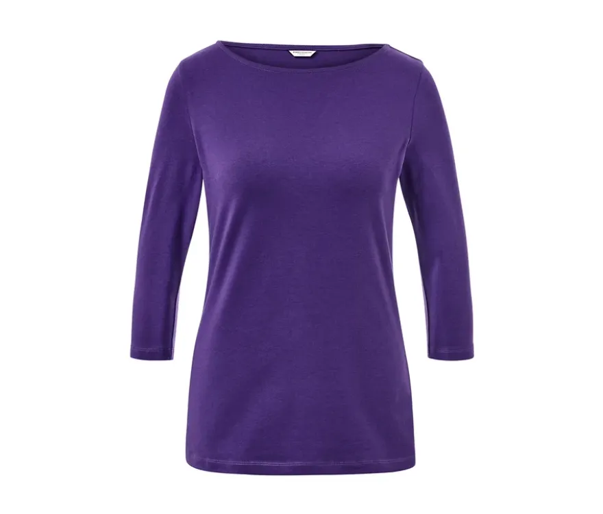 Shirt mit 3/4-Arm, lila
