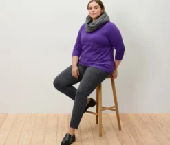 Shirt mit 3/4-Arm, lila