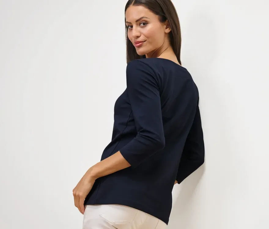 Shirt mit 3/4-Arm, navy