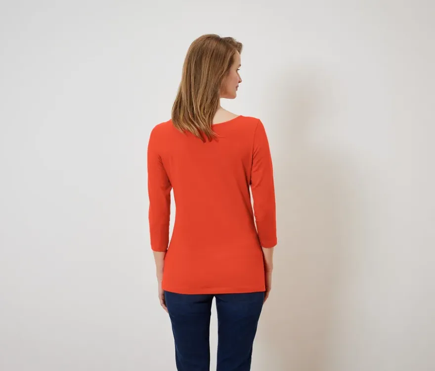 Shirt mit 3/4-Arm, orange