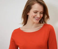 Shirt mit 3/4-Arm, orange